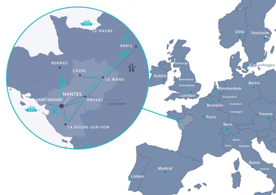 Atlantic France map