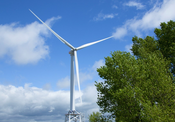 Marine renewables - A Haliade 150 offshore wind turbine in Le Carnet, Atlantic France