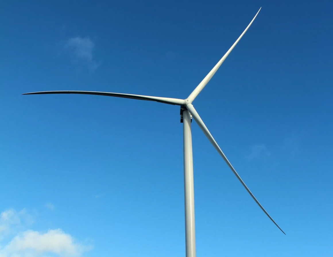 An offshore wind turbine in Atlantic France