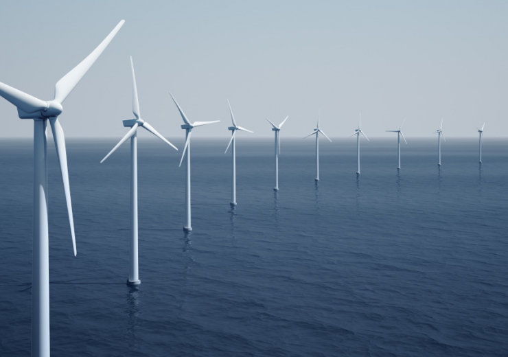 Wind turbines on the ocean