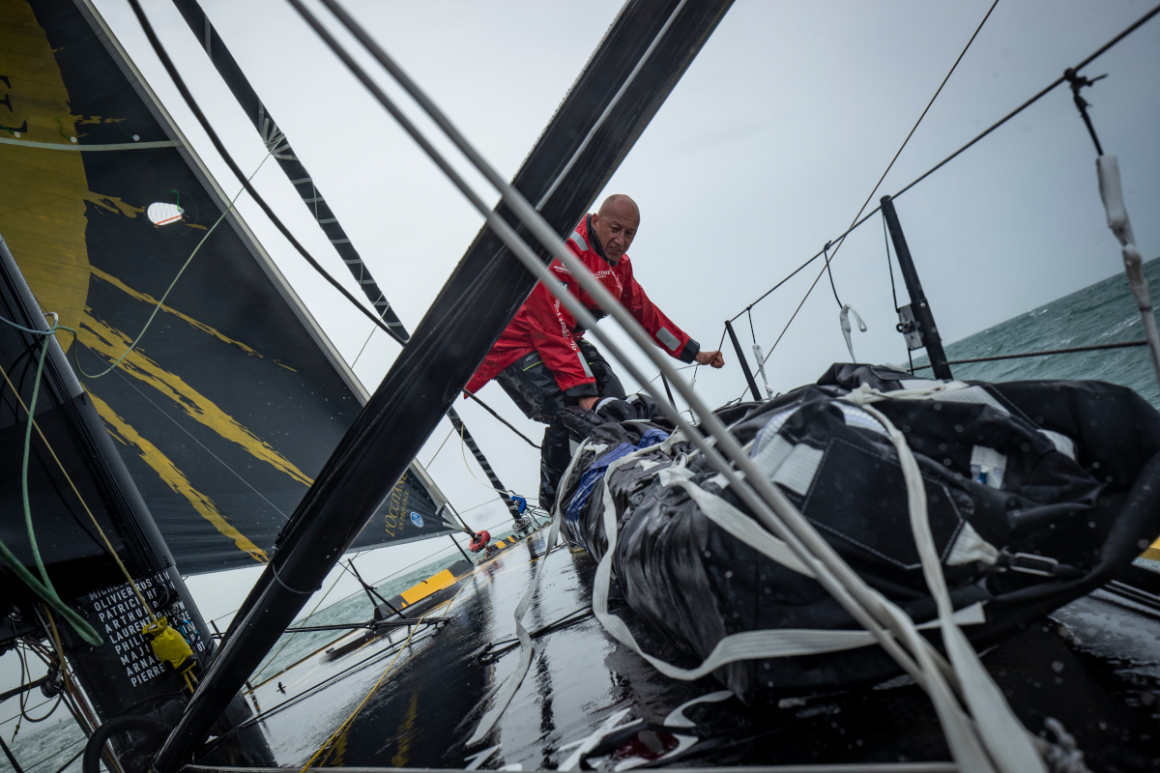 French skippers Armel Tripon sailing on the Imoca l