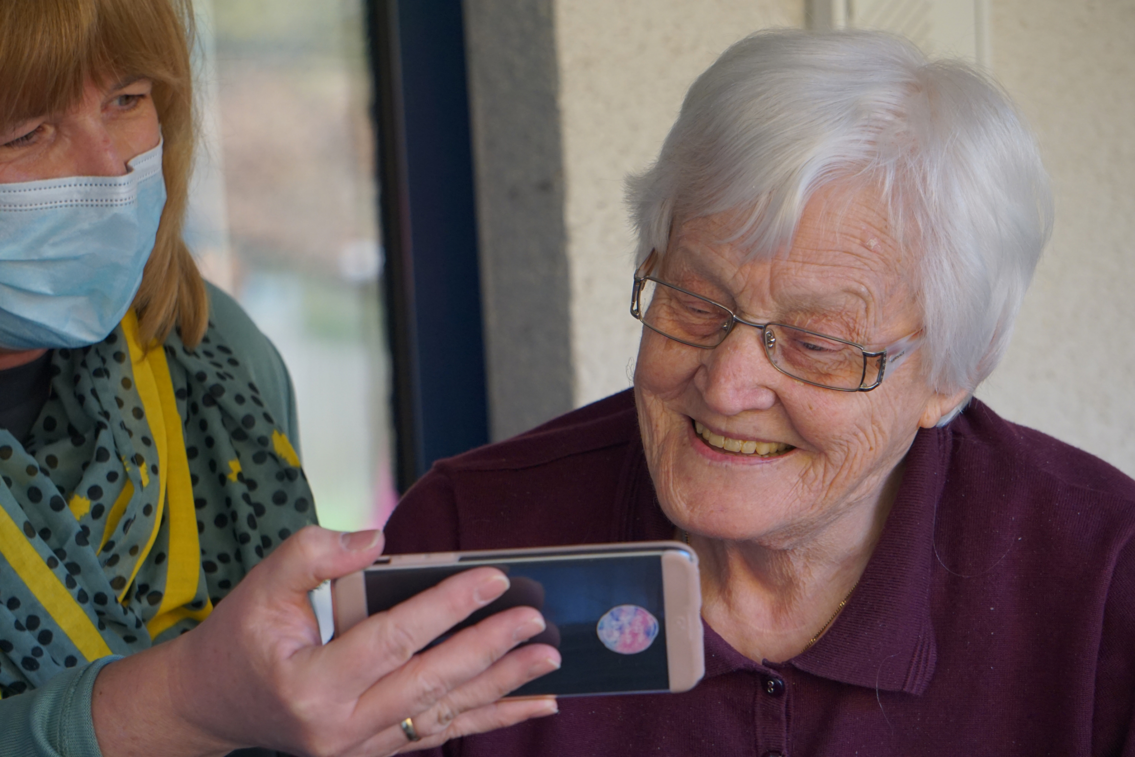 Old person with a smartphone